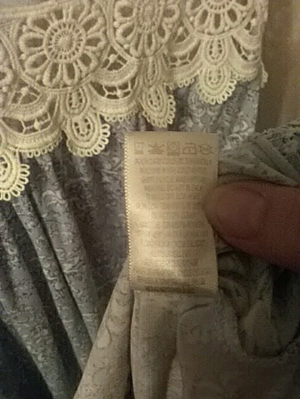 Carisma Pale Blue Nightgown White Crochet Lace Yoke 3X - Picture 5 of 7